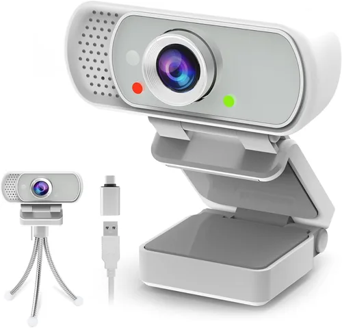 Vista 11 de Cámara web de transmisión ToLuLu 2K 50FPS, cámara web LED RGB con micrófono y luz, cámara de computadora con enfoque automático con cubierta