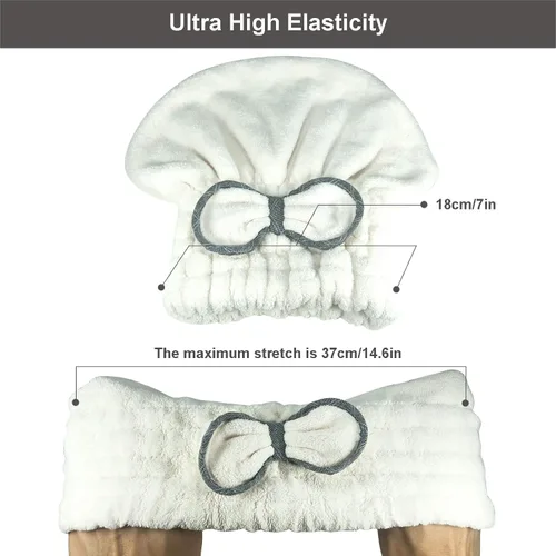 Vista 3 de Jseng Gorro Grande de Microfibra de Secado Rápido para Cabello [Nueva Actualización], Extremadamente Suave y Ultra Absorbente, Gorros de Secado