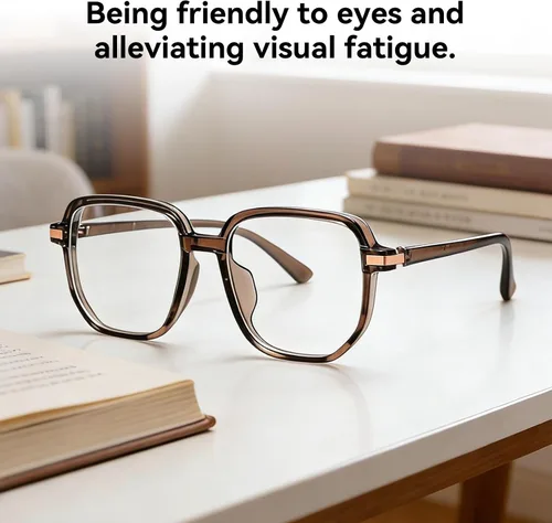 Vista 5 de Dollger Square Blue light Glasses for Women Men Oversized Bluelight Blocking Computer Screen Stylish Eyeglasses TR90 Frame