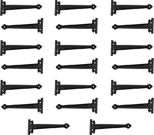 Vista 2 de Adonai Hardware Agee - Correa de aluminio resistente de 7 pulgadas con bisagra frontal falsa o falsa o falsa (paquete de 4, latón antiguo)