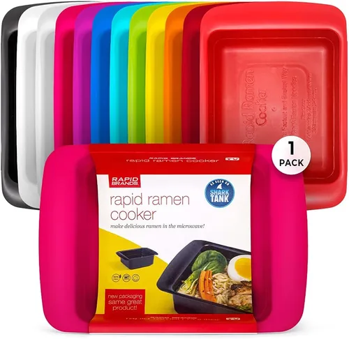 Vista 10 de Rapid Ramen Cooker Utensilios de cocina para microondas para ramen instantáneo Sin BPA y apto para lavavajillas Perfecto para dormitorio Negro