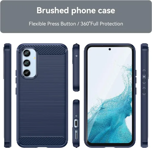 Vista 2 de yuanming Funda para Galaxy A54 5G, con protector de pantalla HD, absorción de golpes, funda protectora de goma suave de TPU flexible para Samsung