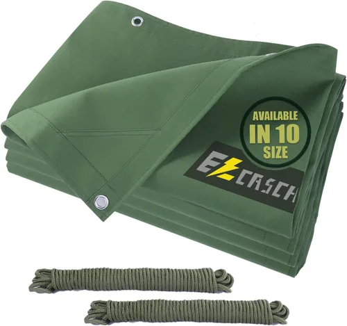 Vista 18 de Lonas de Lona de 5'x7' Pies de Servicio Pesado Impermeables con Ojales de Aluminio, Resistentes a los Rayos UV, Tela Multiusos de 22Mil, Hoja