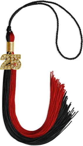 Vista 103 de Endea Graduation Borla de doble color con dije dorado (negro/oro brillante, 2022)