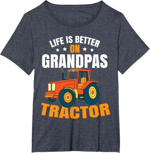 Vista 49 de Life Is Better On Grandpas Tractor Kids Farm Tractor Boy Camiseta, Negro