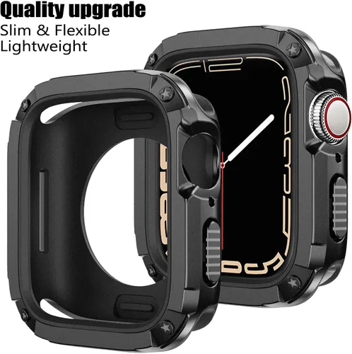 Vista 3 de BOTOMALL Parachoques de silicona suave con cubierta de policarbonato compatible con Apple Watch Case de 1.732 pulgadas, 1.772 pulgadas, Series 9, 8