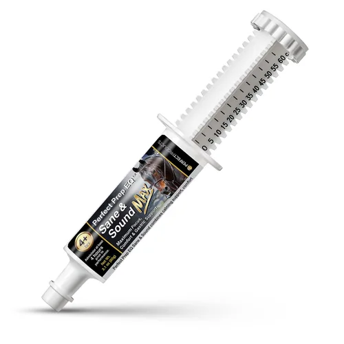 Vista 6 de Perfect Prep EQ Sane and Sound MAX - Pasta calmante para caballos, acción larga, máxima fuerza calmante para la solidez y la ansiedad, mostrada