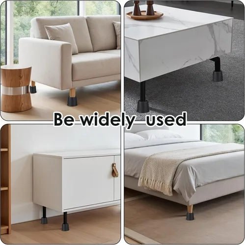 Vista 6 de 6 elevadores de cama, elevadores de muebles de 3 pulgadas, elevadores de cama ajustables con soporte de hasta 2,204.6 lbs para mesas, sofás, camas