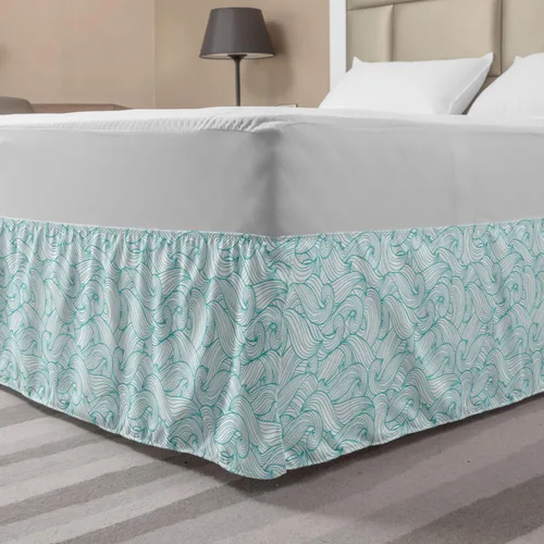Vista 12 de Lunarable Falda de cama elástica de trébol, tréboles de cultura irlandesa con temática del día de San Patricio, 4 hojas, falda de cama de tela