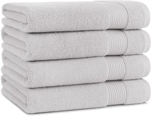 Vista 13 de Juego de toallas de baño Arkwright de 4 piezas - 100% algodón súper suave, 600 GSM de secado rápido y absorbente, artículos de lujo para baño