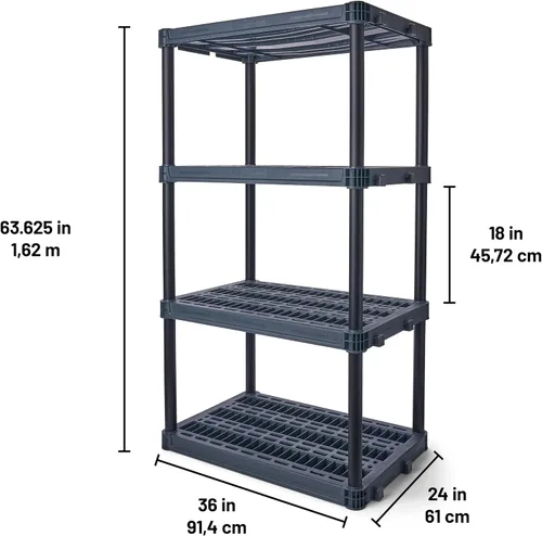 Vista 2 de Plano Unidad de almacenamiento extra resistente de 4 estantes