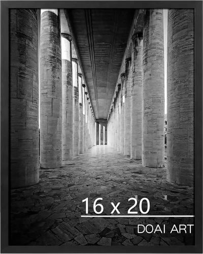 Vista 52 de DOAI ART Marco de fotos de 5x7 pulgadas, marco negro de 5x7 pulgadas para exhibición horizontal o vertical con montaje en pared y sobremesa Marco