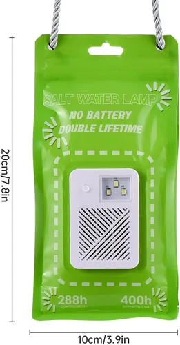 Vista 6 de Lámpara de emergencia con luz de sal de agua, linterna LED alimentada por sal, 50 lúmenes LED linterna de camping para cortes de energía Pesca
