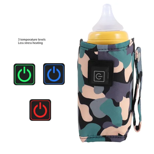 Vista 3 de Calentador portátil de biberones, bolsa calentadora de leche recargable por USB para fórmula de bebé, leche materna, temperatura constante universal