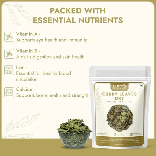 Vista 6 de AEJESOP Curry Leaves dried, Curry Leaf from India, 1.76oz(50 g)