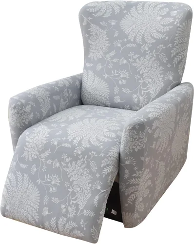 Vista 9 de NILUOH Funda para sillón reclinable, 4 piezas, elástica, estampada, con bolsillo lateral, funda para sofá reclinable, antideslizante, ajustable, 16