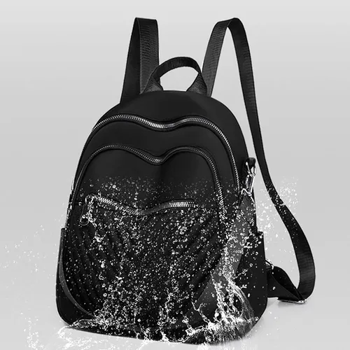 Vista 6 de Mochila para mujer de gran capacidad bordada a prueba de agua de tela a la moda simple mochila de viaje