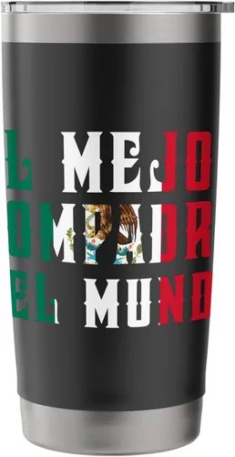 Vista 3 de El Mejor Compadre Del Mundo Spanish Compadre - Vaso aislado de acero inoxidable