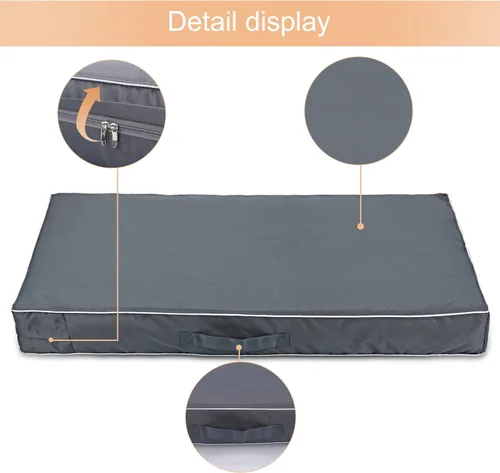 Vista 4 de Chinchilla Funda Impermeable para Cama de Perro Pesada Lavable, con Apertura de Cremallera Rellenable Funda Universal de Repuesto para Cama de Gris