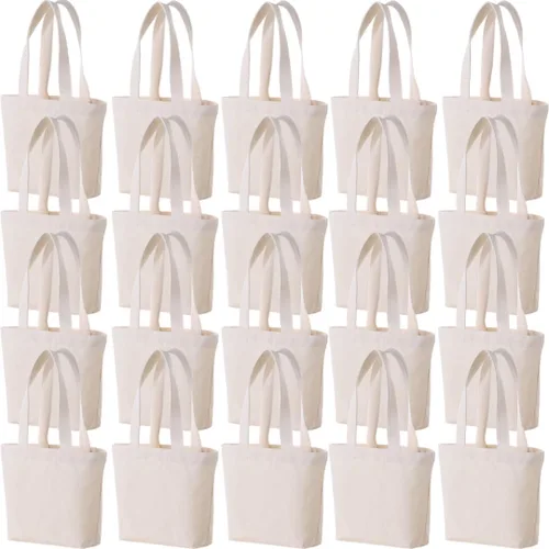 Vista 10 de Mini bolsas de lona de 10 x 8 x 3 pulgadas para pintura de tela, bolsa resistente de algodón, bolsas de regalo resistentes