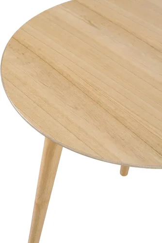 Vista 4 de Evangeline - Mesa auxiliar de madera acabada con superposición de madera sintética (roble natural)