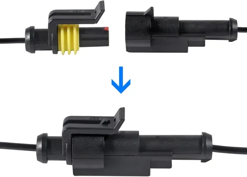 Vista 3 de AITRIP Kit de 10 conectores de 1 pines, conector eléctrico impermeable para automóvil, conector eléctrico de 1 pin con cable 16 AWG marino