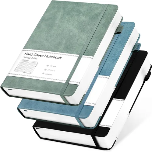 Vista 17 de CAGIE Cuaderno de cuadrícula de cuadrícula con puntos y balas, color negro A5