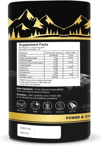 Vista 8 de Gomitas puras de Shilajit del Himalaya – 75% + ácido fúlvico, grado oro de alta potencia – Mezcla para energía, vitalidad y apoyo inmunológico