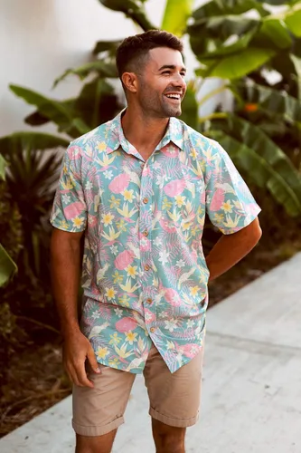 Vista 6 de Tipsy Elves Camisas hawaianas para hombre, camisas de verano de manga corta para hombre, para la playa, festivales de música y ropa de vacaciones