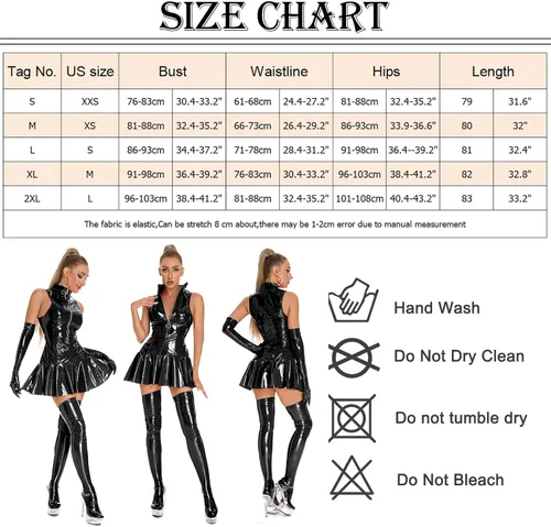 Vista 4 de FEOYA Mini vestidos de fiesta sin mangas de piel sintética para mujer