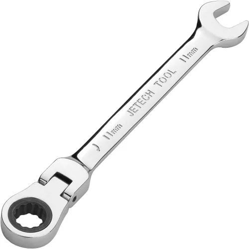Vista 17 de Jetech Llave de trinquete de cabezal flexible de 8 mm, acero Cr-V de grado industrial, 12 puntos, diseño desviado de la esquina, trinquete de 72