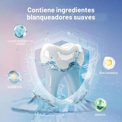 Vista 6 de Pasta de dientes blanqueadora con Niacinamida, Kimralur Pastas de dientes blanqueadoras intensivas con triple Niacinamida, Fórmula sin flúor
