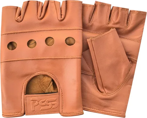 Vista 2 de Guantes de piel de primera calidad con agujeros para nudillos, ciclo, gimnasio, ciclismo, construcción de carrocería, levantamiento de pesas