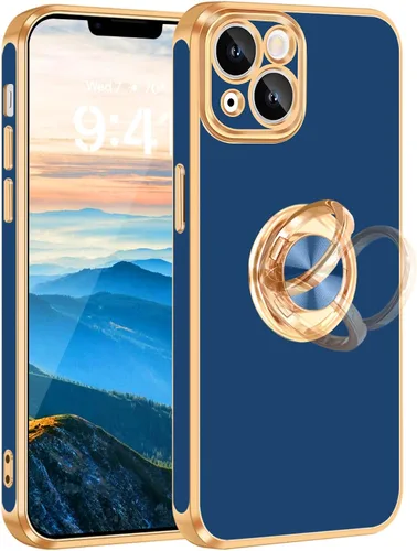 Vista 9 de Fingic Funda para iPhone 14 [con soporte de anillo de 360°] [Soporte magnético para automóvil] Funda de teléfono con soporte para teléfono