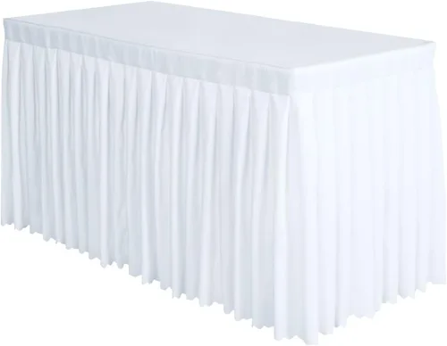 Vista 10 de Surmente Mantel de poliéster de 14 pies para bodas, banquetes o restaurantes (negro)