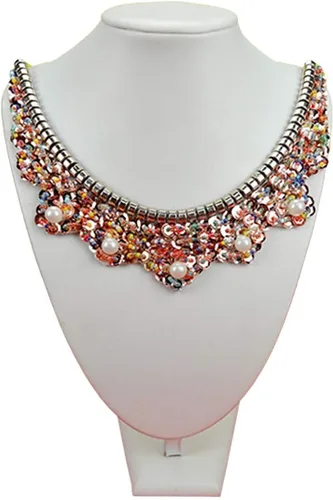 Vista 2 de Collar de perlas de imitación con lentejuelas y collar de imitación desmontable