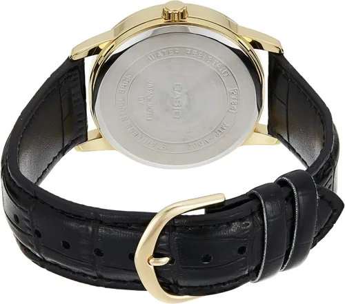 Vista 2 de Casio Reloj analógico de cuarzo para hombre con correa de cuero MTP-V002GL-7, negroblanco, correa., NegroBlanco, Correa.