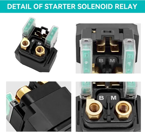Vista 4 de Compatible con Yamaha Big Bear 400 Kodiak 400 Grizzly 400 2000-2001 Interruptor de parada de arranque y relé de solenoide de arranque y enchufe