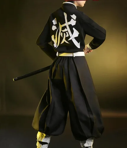 Vista 7 de oMancham Tanjiro Nezuko Zenitsu Giyuu Shinobu - Disfraz de cosplay de anime y kimono, disfraz de Halloween para niños y adultos