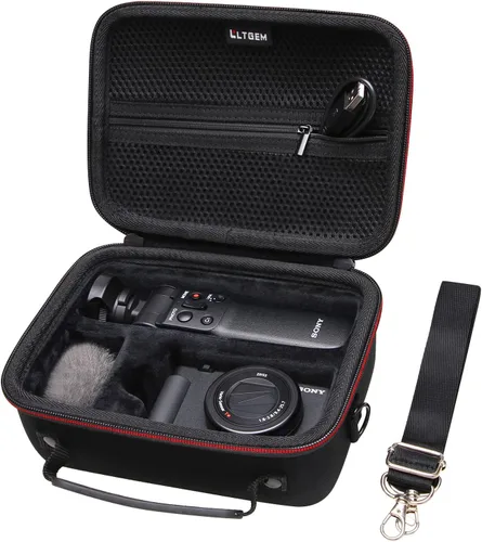 Vista 11 de L LTGEM Estuche para cámara compatible con Sony ZV-1F / ZV-1 / ZV-1 II Vlog Cámara digital, trípode, micrófono y kit de accesorios Vlogger, Negro