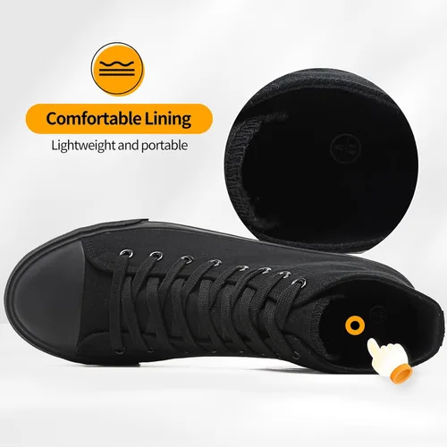 Vista 45 de ZGR Tenis de lona para hombre, con cordones, clásicos, casuales, para caminar