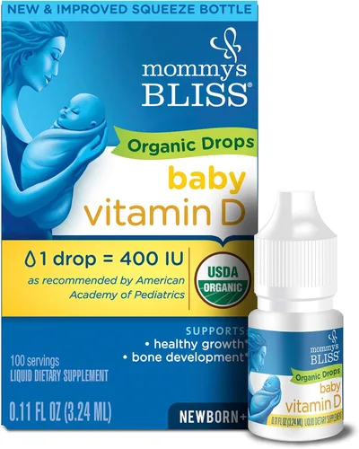 Vista 2 de Mommy's Bliss Gotas orgánicas de vitamina D para bebés, 100 porciones (paquete de 1) con gotas probióticas para bebés, 30 porciones (paquete de 1)