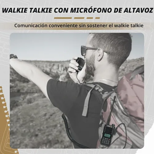 Vista 5 de Retevis RA89 Radio de mano Ham, radio de doble banda con micrófono