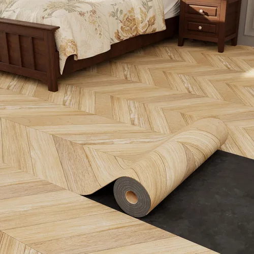 Vista 12 de Oxdigi Rollo de Suelo de Vinilo Despegar y Pegar 23"x 118"/19 Pies Cuadrados, Baldosas de Suelo de Vinilo Autoadhesivo Engrosado Estilo Tablones