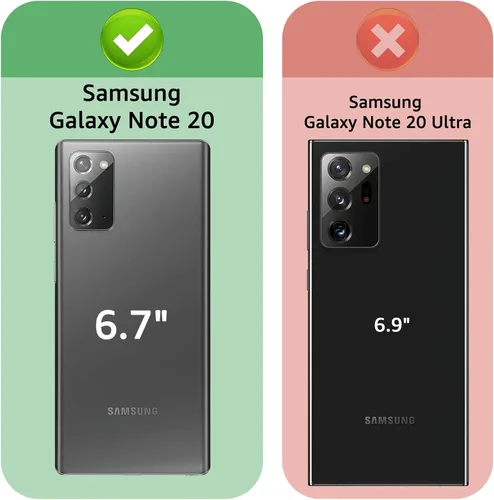 Vista 2 de XcaseBar Funda tipo cartera para Samsung Galaxy Note 20 con cremallera y tarjetero de crédito con bloqueo RFID, funda de piel sintética con tapa