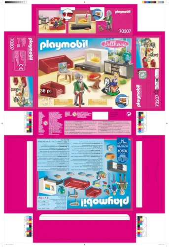 Vista 8 de Playmobil Cómodo paquete de muebles de sala de estar