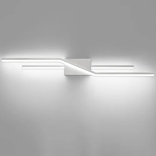 Vista 18 de SOLFART Luces de baño con acabado mate en negro, regulables, LED, para tocador, sobre espejo, 24 pulgadas, modernas, luces de pared