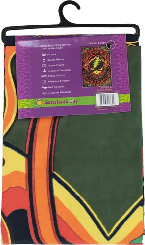 Vista 5 de Sunshine Joy Mantel de tapiz Grateful Dead 3D con diseño de fuego escarlata y diseño de fuego escarlata, hoja enorme de 60 x 90 pulgadas, increíbles