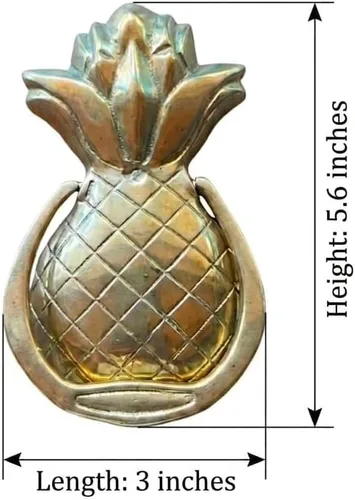 Vista 3 de Tropical Welcome – Aldaba de bronce con piña de Bali, un toque de elegancia tropical para la decoración de tu hogar