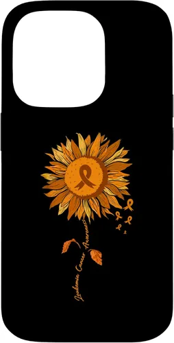 Vista 17 de Funda para iPhone 17 con cinta naranja y girasol de conciencia sobre la leucemia